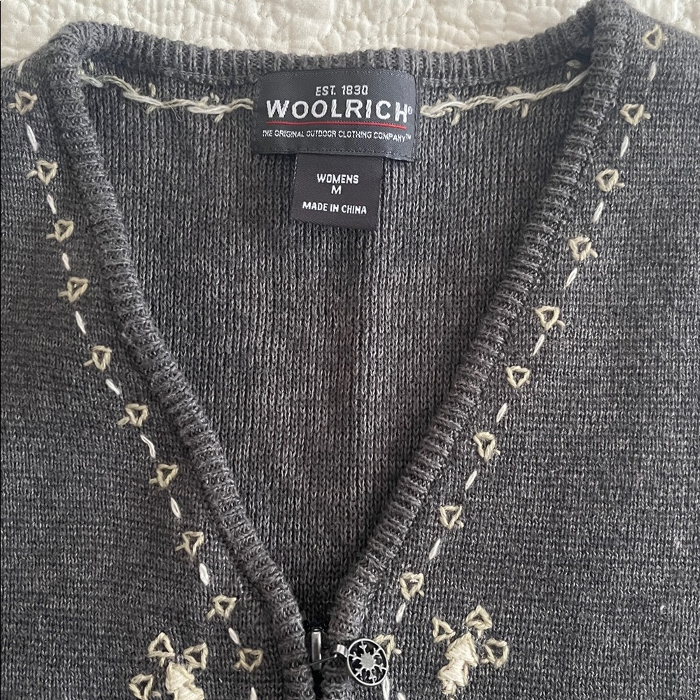 Woolrich Charcoal Knit Vest with Embroidery - Picture 3 of 5